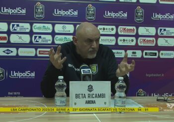 LBA Serie A Scafati vs Tortona 94-91 Coach De Raffaele e Boniciolli conferenza post gara